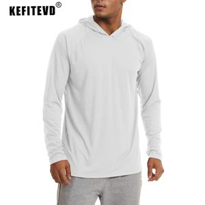 KEFITEVD Quick Dry Herren UPF 50 Langarm-T-Shirts SunUV-Schutz Outdoor-Wander-T-Shirt Sonnencreme Herren-Hoodie 230620 Radsport-Shirts Tops