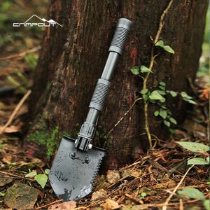 Manuell spade Militär Portable Folding Shovel Engineer Spade Multifunktion Rostfritt stål Överlevnad Spade Trowel Camping Emergency Tool 230620