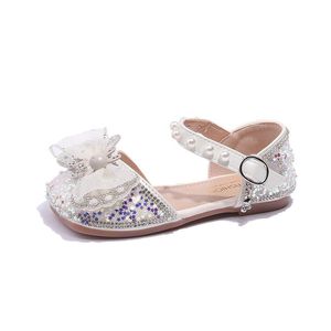 Sandalet çocuk ayakkabıları çocuk ayakkabı kızları baş yaz sevimli inci elmas bowknot tavşan prenses f11531