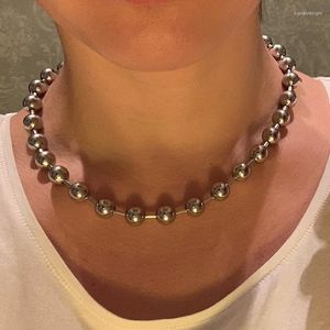 Chains Moorvan Women Beads Necklace Hip Hop Fashion Jewelry For Men Ball Chain Stainless Steel Choker Woman's Collar Accessory