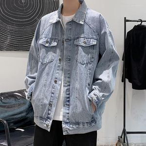 Jaquetas masculinas 2023 primavera e outono moda solta jaqueta jeans masculina roupa de trabalho versátil casual top boutique roupas estilo simples