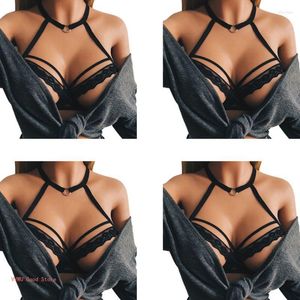 دبابات Camisoles المرأة مثير القفص الرسن V-neckeded Lingerie Bustier Hollow Open Cup Cup Cris Cris