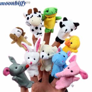 5pcs Cartoon Biological Animal Finger Puppet Plush Toys Child Baby Favor Dolls L230518