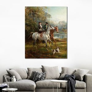 Canvas Art Handmade Morning Ride Heywood Hardy Oil Målning Reproduktion Högkvalitativ väggdekor