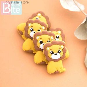 3PC Silicone Teether Beads Lion Baby Toy DIY Pacifier Chain Necklaces Pendant Bite Chew Bite Chew Rodent For Teething Kids Toys