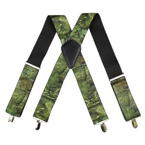 Andra modetillbehör Huobao Vintage Men Militära hängslen Male Wide 5cm Camouflage Suspender Man's Brace Armegreen Tactical Suspensorio 4 Clips 230619