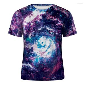 Men's T-skjortor 20233DT Top Men's Hateble Fashion T-Shirt Starry Sky Sports Pattern 3D Clothes Trend