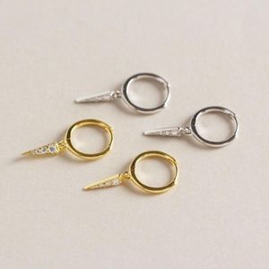 Orecchini pendenti Minimalista Lungo Diamante Triangolo Cartilagine Orecchino Huggie Coreano Argento 925 Geometrico Uomo Donna Nappa Fascino