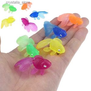 10 teile/satz Kinder Weiche Gummi Gold Fisch Baby Bad Spielzeug für Kinder Simulation Mini Goldfisch Wasser Kleinkind Spaß Schwimmen Strand geschenke L230518