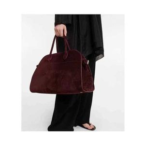 Designer Bags Leather bag Margaux Hand Suede Dayong Commuter Bag Cowhide Tote Travel Ones Shoulder LuxuryClassic tote THE ROW TNK8 Women's personalized bag
