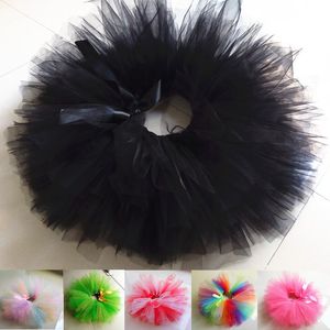 Röcke Tutu-Rock für Mädchen, Baby-Geburtstagsfeier, flauschiger Regenbogenrock, schwarze Farben, handgefertigter Ballett-Tanzrock, Halloween-Weihnachtskostüm 230619