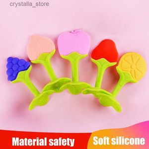 Brinquedo de Dentição para Bebê Mordedor de Silicone para Dentes Acessórios para Bebês Recém-nascidos Brinquedos para Chupar Frutas Mastigar Para Bebê Recém-nascido BPA-Fre Presente L230518