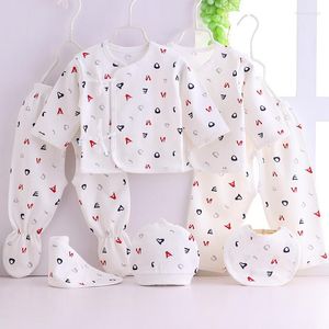 Kleidung Sets 7 stücke Geboren Baby Kleidung 0-3M Sommer Cartoon Druck Mädchen Geschenk Set Baumwolle Jungen Frühling kid Outfit