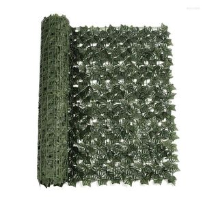 Decorative Flowers Privacy Fence Wall Screen 19.6x118in Artificial Ivy Faux