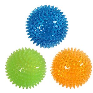 9 cm Haustier Hund Spielzeug Katze Welpen Sounding Spielzeug Polka Quietschende Zahn Reinigung Ball TPR Ausbildung Haustier Zähne Kauen spielzeug Dornen Bälle Zubehör