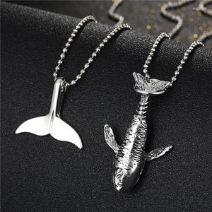 Pendant Necklaces 1PC Punk Metal Fish Tail Necklace For Men Women Vintage Hiphop Rock Mermaid Choker Animals Clavicle Chain Jewelry