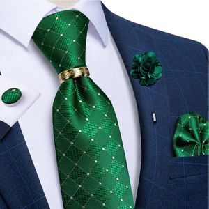 Bow Lass Green Plaid 8 cm jedwab dla mężczyzn