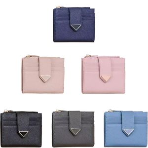 Womens Triangle Designer Wallet prad wholesale cowhide Key Wallets keychain Clutch bags purse with box classic Coin Purses Credit card slots mens Card Holders lady