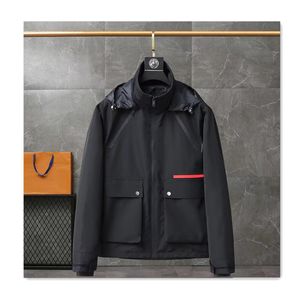Lüks erkek ceket tasarımcı ceket ceket erkekler moda kapşonlu kırmızı logo pocket ceket rüzgar kırıcı açık rüzgar geçirmez sıcaklık spor gevşek düz tüp üst katlar