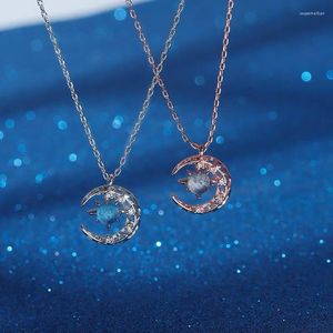 Collane con ciondolo Luna stella giapponese e coreana per collana da donna Ins Fashion Light Luxury Temperament Collar Chain Jewelry Gift