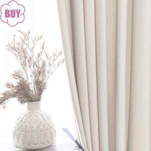 Curtain Nordic Curtains for Living Dining Room Bedroom Simple Light Luxury Milky White Bay Window Velvet Cloth French 230619