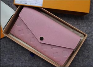 10a Top Quality Designer Plånböcker Luxury Empreinte Purse Sarah Clutch Bags Flower Letter Coin Purses Män Kvinnor präglade korthållare med originallåda och dammväska