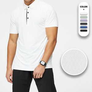 Lu Outdoor Sport Polo Shirt Mens Quick Dry Sweat-wicking Short Top Men Wrokout Sleeve R511 4XL Fashion Trend Rfgt