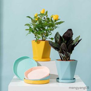 Planters Pots 1PC New Creative Nordic Style Thickened Flower Pot Plastic Pots Balcony Green Flower Pot Hexagon Vase Home Decoration Plant Pot R230620