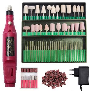 Set per manicure per unghie 20000 RPM Trapano per unghie elettrico Set per trapano per manicure Pedicure Lucidatore per unghie Strumento per cuticole per salone di lima per unghie in acrilico portatile 230619