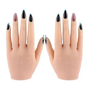 Nail Practice Display Silicone Practice Hand Flexible Nail Art Training Fake Hand Model Thin Keratin With Joints Bendable Display Nails Accesories 230619