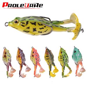 Fishing Hooks Proleurre Double Propeller Frog Lure Silicone Soft Baits 9cm Topwater Wobblers Artificial Bait for Bass Catfish Tackle 230620
