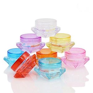 2G Diamond Shape Plastic Facil Cream Jar, DIY Elegant Colored Cosmetic Cream Container, Lip Balm Storage Box F1212 OQCPC