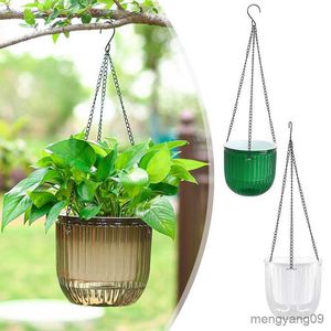 Planters Pots Hanging Flowerpots Self -Absorbing Water Hanging Plant Pots Transparent with Water Storager Desktop Home Balcony Decor R230620