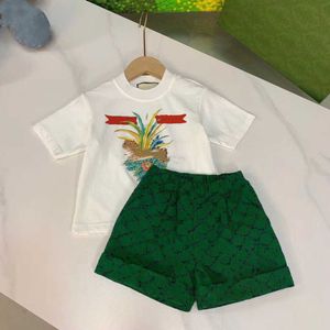 Designer-Kleidung für Kinder, Mädchen-Sets, Sommer-Kurzarm-T-Shirt, Kinder, böhmisches Top, Faltenrock, 2-teiliges Outfit, Baby-Markenanzug