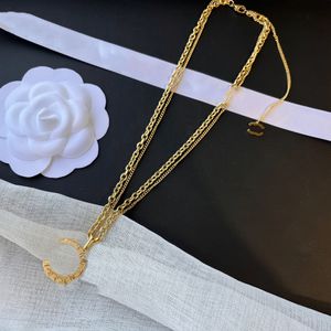 3Style Double Layer Link Luxury Designer Pendant Necklace Never Fading For Women Men mode rostfritt stål uttalande bröllop par smycken