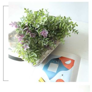 Flores secas diy casamento casa decoração de natal folhas de eucalipto artificial verde roxo acessórios de decoração plantas