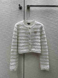 Женский дизайнер Swaters 2023 Новый весна Milan Runway Crew Neck Hear High End Higher Cardigan Tops i5e9