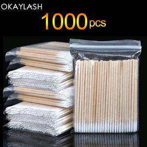 Pamuklu Swabs 1000pcs Toptan Tek Kullanımlık Ahşap Mikro Tomurcuk Lint Ücretsiz Kirpik Tutkal Araçlar Makyaj Mini Fırça 230619