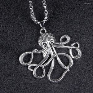 Anhänger Halsketten Kreative Persönlichkeit Cthulhu Octopus Blame Halskette Lange Titan Stahl Box Kette Hip-Hop Einzigartiges Design Schmuck