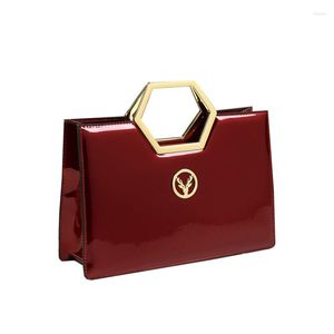 Evening Bags Fashion Luxury High Quality Patent Leather Women's Hand Ladies Clutches Red Wedding Handbag Chain Envelope Bag
