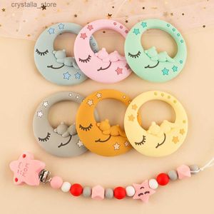 Kovict 1pc 만화 문 Baby Realicone Teether 베이비 케어 어금니 장난감 DIY 아기 실리콘 구슬 젖꼭지 체인 액세서리 선물 BPA-free l230518