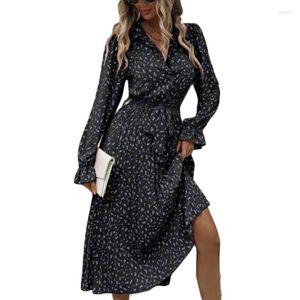 Lässige Kleider, sexy, mit Stoff, langen Ärmeln, knöchellangen Outfits für Frauen, Mädchen, tägliches Kleid