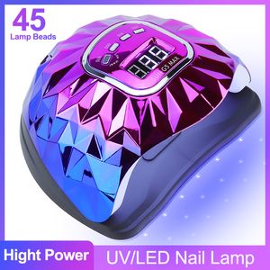 Secadores de unhas UV LED Lâmpada de unhas para curar todos os esmaltes de gel Máquina de secagem com grande LCD Touch Professional Smart Nail Dryer Salon Art Tool 230619