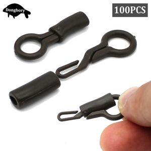 Acessórios de pesca 100 PCS clipes de chumbo traseiros com mangas de silicone Carp Rigs Connector Locking Tube Convert Weight Sleeve for Tackle 230619