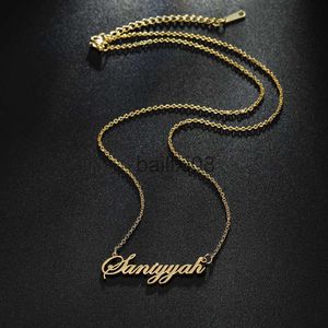 Pendant Necklaces DOREMI Personalized Name Stainless Steel Neckle Font Customized Initial Letter Nameplate Neckle Custom Jewelry Girl Women J230620