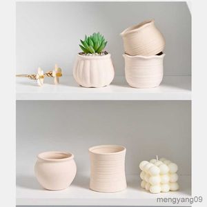 Planters POTS PORCELAIN VASE MESKY FLOWERPOT ORNAMENTS Hemdekoration köttig blomkruka grossistträdgårds keramik Green R230620