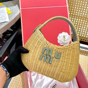 Underarm bag style Wander wicker woven handbag Women Fashion designers Cross body Shoulders bag lady Straw plaited handbags Upscale totes purses