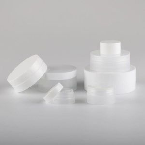 Kozmetik için plastik boş kavanozlar pp beyaz berrak krem ​​kavanozlar 3g 5g 10g 30g 50g 100g makyaj kapları F2047 BCVXU