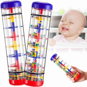 صانع عصا المطر Hourglass الموسيقى تهتز حشرجة الطفل الحواس Toy Toy Montessori 1 سنة L230518