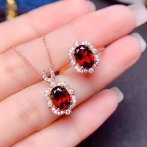 European and American styl Pendant Necklacese women fashion Jewelry Imitation Ruby Pendant rose gold plated Necklace ring Wedding Party Jewelry Birthday Gift